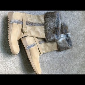 Coach Real Fur Boots- Never worn